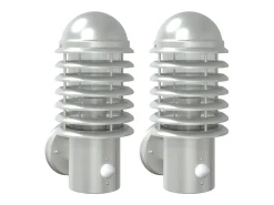 Apliques de exterior con sensor 2 unidades acero inoxidable ES683813 Plateado Clearance