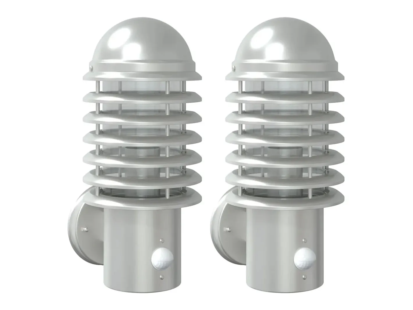 Apliques de exterior con sensor 2 unidades acero inoxidable ES683813 Plateado Clearance
