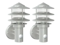 Apliques de exterior con sensor 2 unidades acero inoxidable ES227156 Plateado