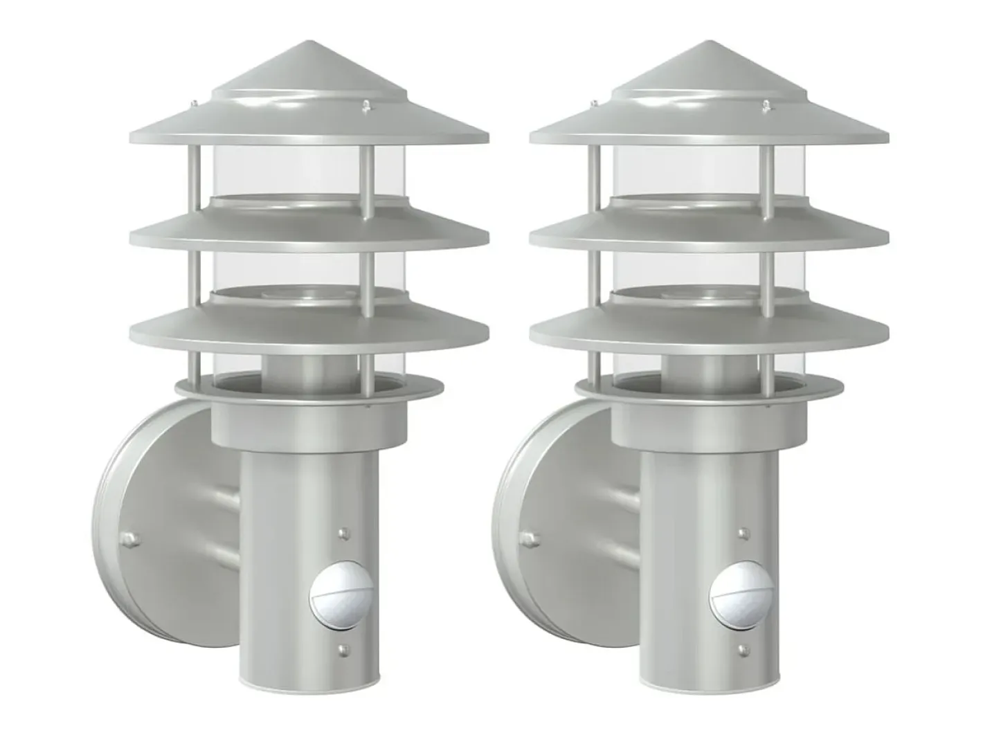 Apliques de exterior con sensor 2 unidades acero inoxidable ES227156 Plateado