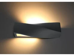 Best Sollux Lighting Applique Up & Down Twist Grigio E27 Apliques Up & Down Twist E27 Gris