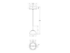 Lámpara Suspendida-Arabella - Lámpara colgante individual de Fabas Luce - LED de 8 W - Lámpara de techo de 14 cm de diámetro, color Blanco