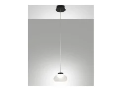 Lámpara Suspendida-Arabella - Lámpara colgante individual de Fabas Luce - LED de 8 W - Lámpara de techo de 14 cm de diámetro, color Blanco