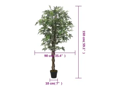 Arce artificial con 504 hojas 150 cm ES682290 Verde Online