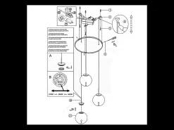 Ariel - Lámpara colgante circular Fabas Luce de 3 luces - LED regulable de 21 W - Florón redondo de 35 cm de diámetro. Transparente Sale