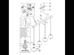 Lámpara Suspendida-Ariel - Lámpara colgante Fabas Luce de 4 luces - LED regulable de 28 W - Diseño de esfera Transparente