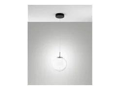 Ariel - Lámpara colgante individual de Fabas Luce - LED regulable de 14 W - Lámpara de techo de diseño moderno Transparente