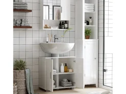 Clearance Kleankin Armario con espejo 54x15.2x55.3 cm Blanco