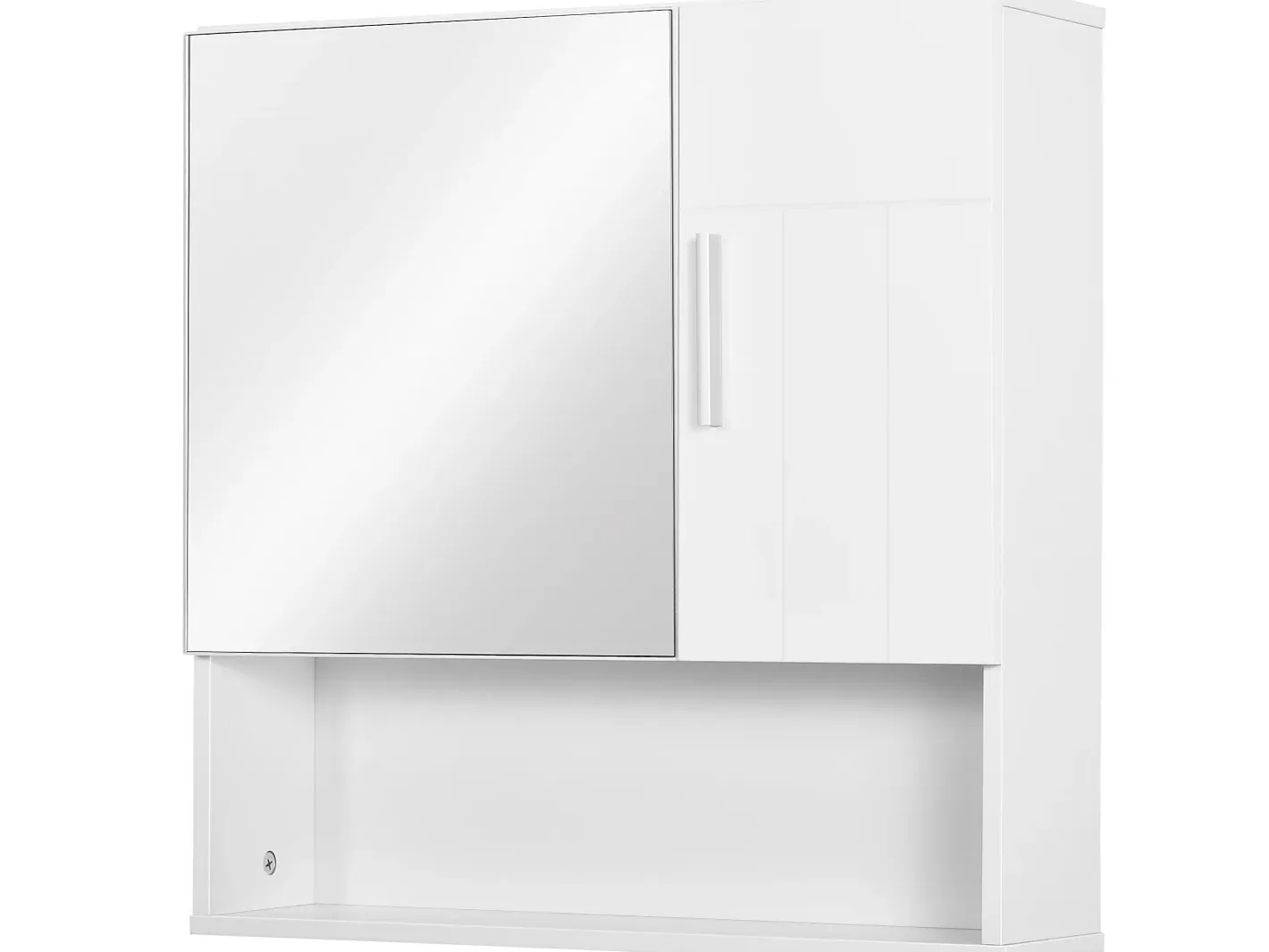 Clearance Kleankin Armario con espejo 54x15.2x55.3 cm Blanco