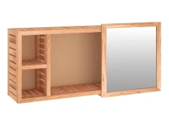 Espejo-Armario con espejo madera maciza nogal 80x17x34 cm ES209539 Marru00f3n