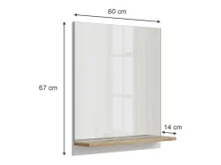 Vicco Armario con espejo para baño /artesano 60x14x67 marelle Blanco Sale
