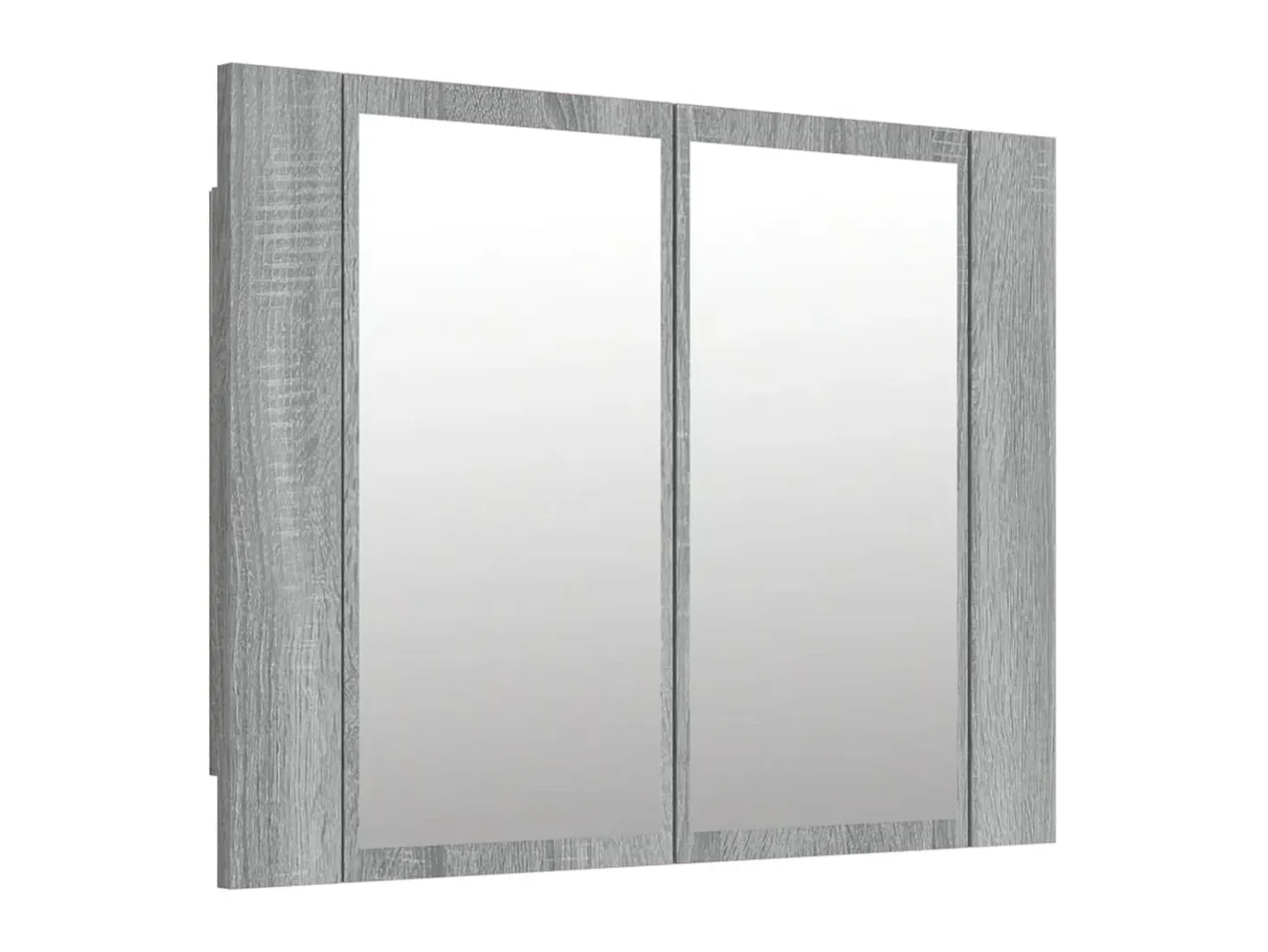 Armario con espejo y LED madera contrachapada 60x12x45 cm ES802267 Gris Online