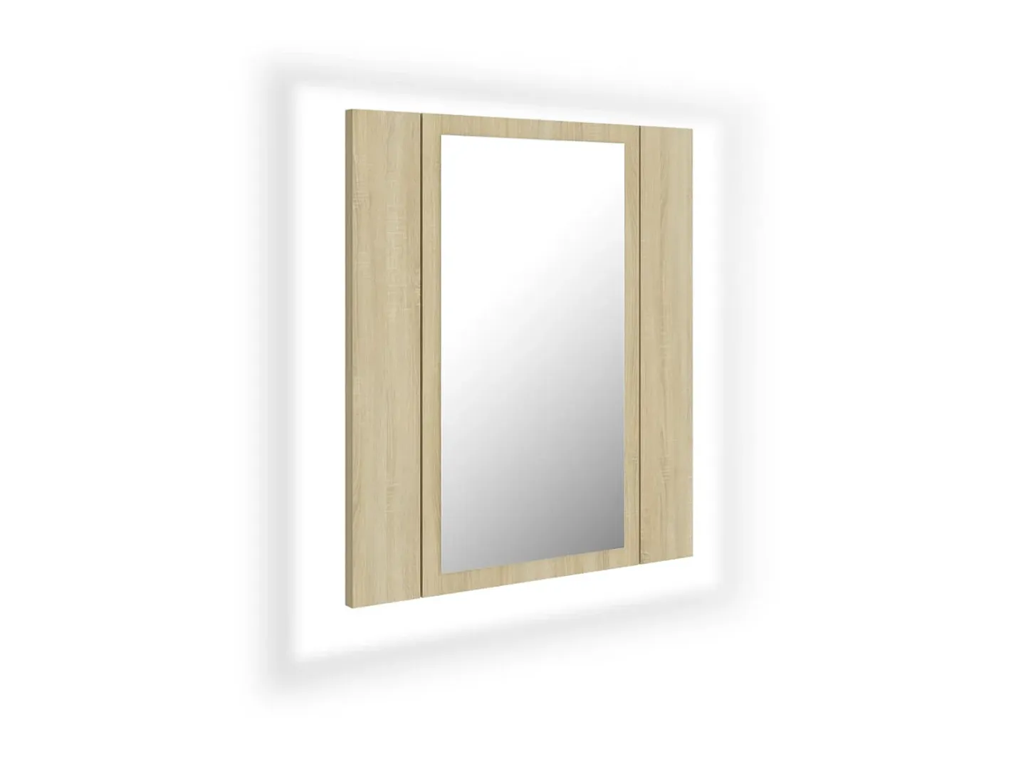 Discount Armario espejo de baño LED acrílico roble Sonoma 40x12x45 cm ES578840 Marru00f3n