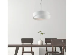 Astro - Lámpara colgante de hierro lacado con cable de acero orientable 2 luces 122 - Ø46 - BL207-2-BCO Blanco Outlet