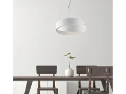 Astro - Lámpara colgante de hierro lacado con cable de acero orientable 2 luces 122 - Ø46 - BL207-2-BCO Blanco Outlet