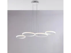 Atena Suspensión en metal y aluminio lacado en con LED CCT integrado + mando a distancia y cables eléctricos orientables. 100 x 64 BL287-SBC Blanco Outlet