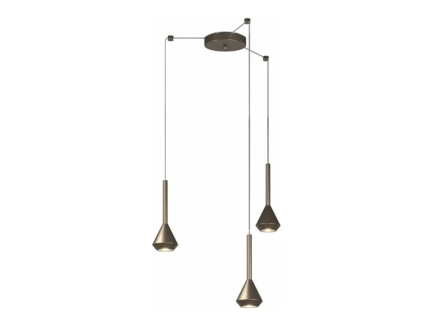 Online Aygo Sospensione 3 Luci Spostabile Bronzo Con Cavo Cm.250 Bronce