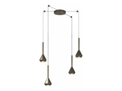 Hot Aygo Sospensione 4 Luci Spostabile Bronzo Con Cavo Cm.250 Bronce