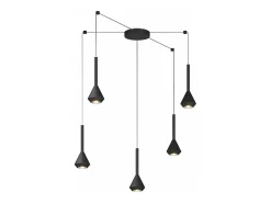 Online Aygo Sospensione 5 Luci Spostabile Nero Con Cavo Cm.250 Negro