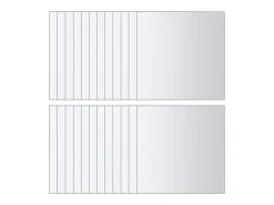 Espejo-Azulejos de espejo 48 piezas Vidrio cuadrado Plateado