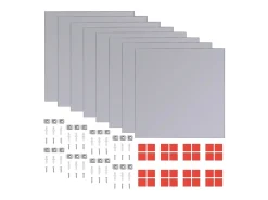 Espejo-Azulejos de espejo sin marco 8 piezas 20,5 cm Plateado