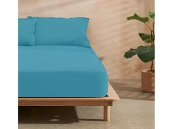 Ripshop Ropa De Cama-Bajera 100% microsatÃ©n extrasuave PetrÃ³leo - 140x200 cm Azul