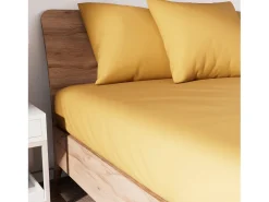 Clearance Soleil d'ocre Bajera ajustable de algodón 90x190 cm JERSEY mostaza Amarillo
