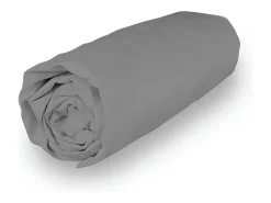 Soleil d'ocre Ropa De Cama-Bajera ajustable de algodón 90x190 cm PERCALE Gris
