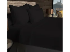 Sale Soleil d'ocre Bajera ajustable de algodón 57 hilos 90x200 cm LISO Negro
