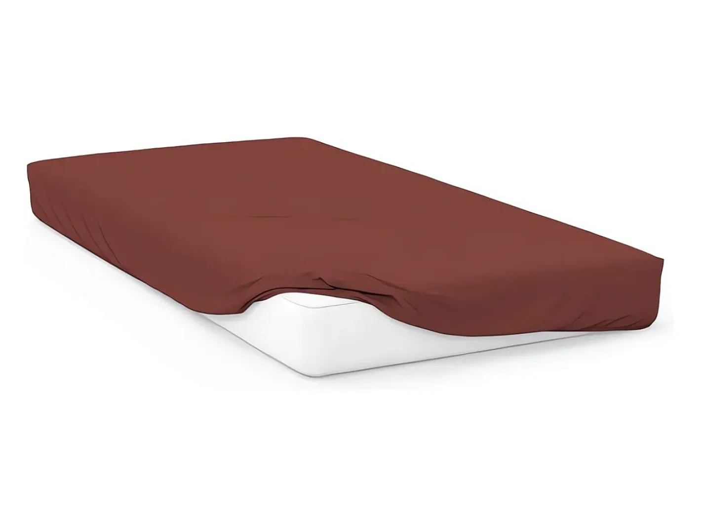 Outlet Soleil d'ocre Bajera ajustable de algodón 57 hilos 90x200 cm LISO Ladrillo Rojo