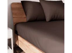 Soleil d'ocre Ropa De Cama-Bajera ajustable de algodón 90x190 cm JERSEY castaño Marru00f3n
