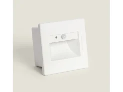 Ledkia Baliza de Pared LED 1.5 W Empotrable con Sensor PIR y Crepuscular Bark Blanco 3000K Blanco Cálido Transparente Online