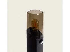 Ledkia Iluminación Exterior-Baliza de Pie Exterior 60cm Aluminio con Sensor PIR Pelly Negro