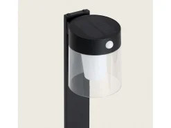Ledkia Baliza de Pie Exterior Solar LED 1,5W 46cm Aluminio con Sensor de Movimiento Efren Negro New