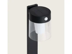 Ledkia Baliza de Pie Exterior Solar LED 1,5W 46cm Aluminio con Sensor de Movimiento Efren Negro New