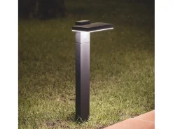 Ledkia Baliza de Pie Exterior Solar LED 4W 50cm Aluminio con Sensor de Movimiento Bran Negro Sale