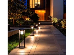 Ledkia Baliza de Pie Exterior Solar LED 2W 40cm Aluminio con Sensor de Movimiento Eneko Negro Online