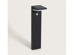 Ledkia Iluminación Exterior-Baliza de Pie Exterior Solar LED 4W 50cm Aluminio con Sensor de Movimiento Edwan Negro