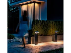 Ledkia Iluminación Exterior-Baliza de Pie Exterior Solar LED 4W 50cm Aluminio con Sensor de Movimiento Edwan Negro