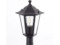 Sale Baliza exterior Carleen negra - metal/vidrio - E27 máx. 60 W - IP44 Negro