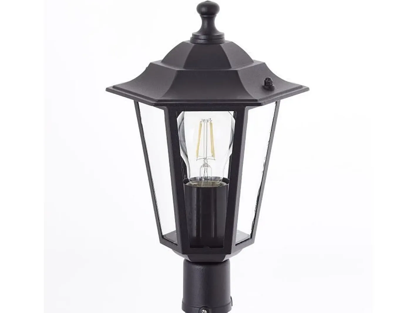 Sale Baliza exterior Carleen negra - metal/vidrio - E27 máx. 60 W - IP44 Negro