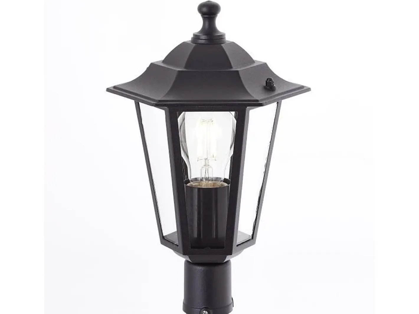 Sale Baliza exterior Carleen negra - metal/vidrio - E27 máx. 60 W - IP44 Negro