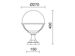 Baliza exterior CLIC CLAC GLOBO estilo clásico - Alt. 42 cm x D.ø27 cm - E27 42W - poliamida - esfera policarbonato - ip44 - Blanco Online