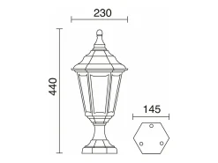 Iluminación Exterior-Baliza exterior CLIC-CLAC 6 estilo clásico - Alt. 44 cm- E27 42W - poliamida - ip44 - Blanco