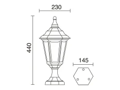 Iluminación Exterior-Baliza exterior CLIC-CLAC 6 estilo clásico - Alt. 44 cm- E27 42W - poliamida - ip44 - Negro