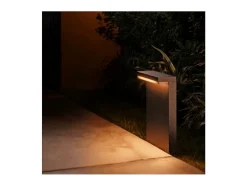 New Ledkia Baliza Exterior LED RGBW 13.5W Superficie Pie 40cm White Color Hue Nyro Negro