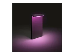 New Ledkia Baliza Exterior LED RGBW 13.5W Superficie Pie 40cm White Color Hue Nyro Negro