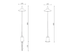 Ledkia Iluminación Exterior-Baliza Exterior LED 6W 60 cm con Pincho Rowel Negro