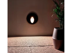 Ledkia Baliza Exterior LED 3W Empotrable Pared Circular Boiler 2700K Blanco Cálido Gris New