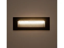 Ledkia Baliza Exterior LED 7W Empotrable Pared Rectangular Groult 2700K Blanco Cálido Negro